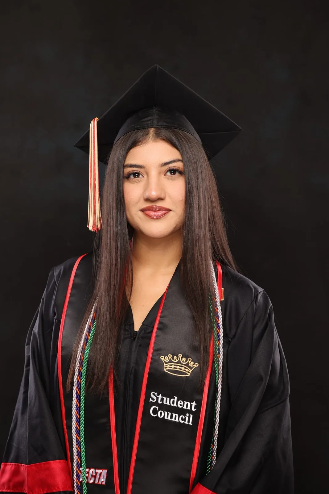 Same graduate after color correction and polish